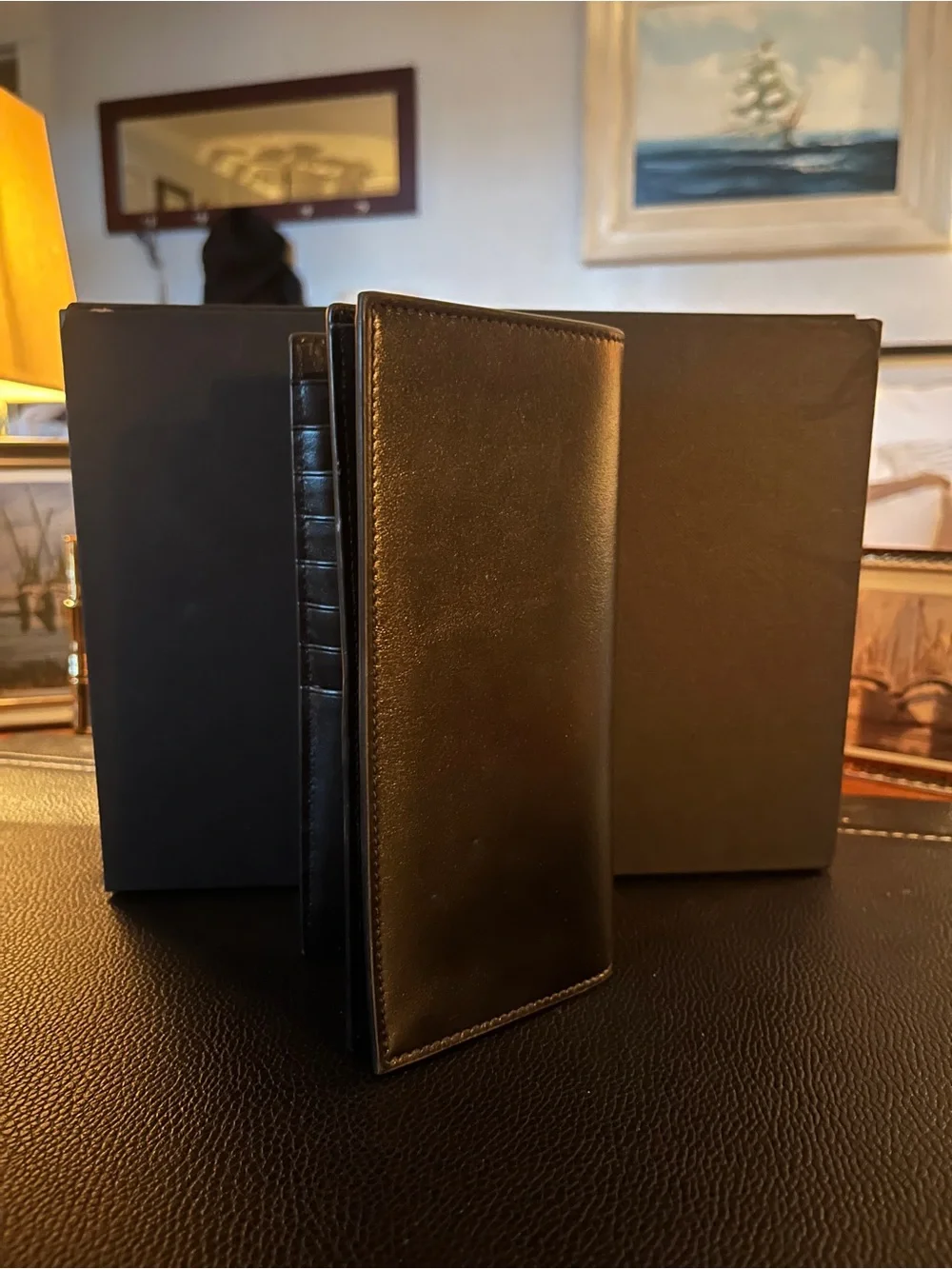 Montblanc Black Leather Long Wallet - Black
